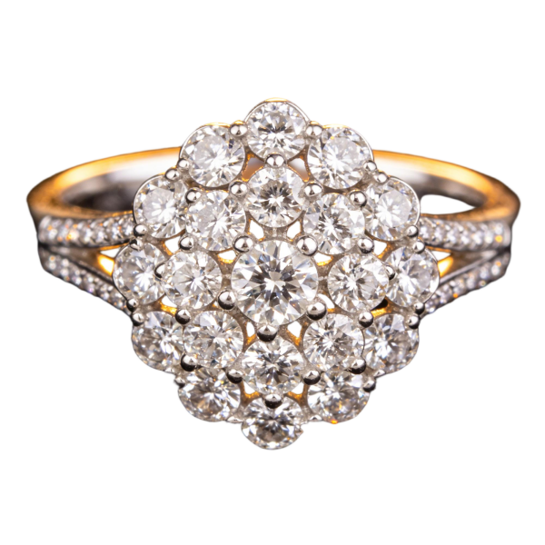 Paved Diamond Cluster Cocktail Ring