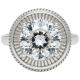 Sunburst Halo Round CZ Ring